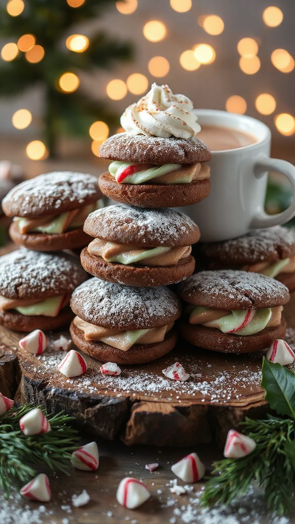 peppermint mocha sandwich cookies