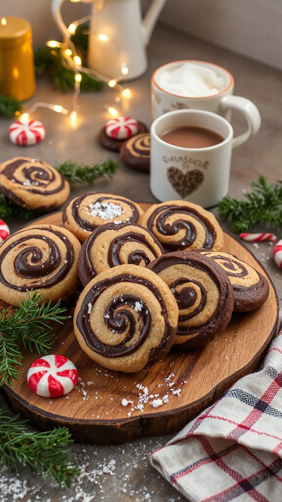 peppermint tahini chocolate cookies