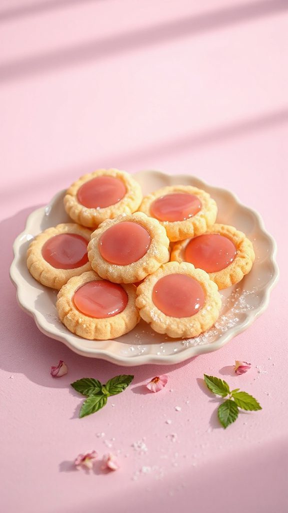 pink lemonade thumbprint cookies