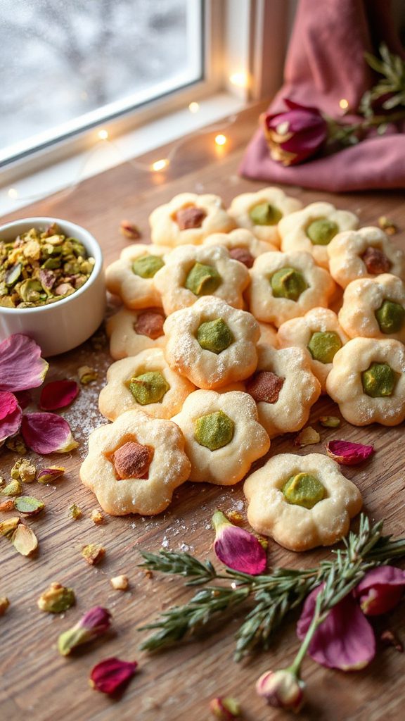 pistachio rose luxury cookies