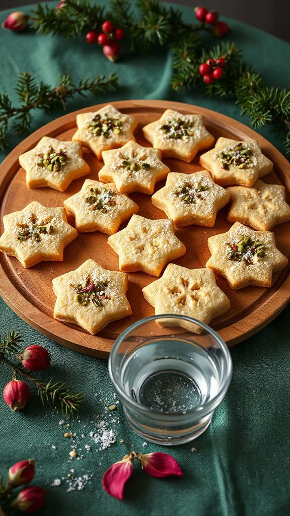 pistachio rose water shortbread
