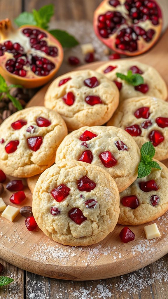 pomegranate white chocolate cookies