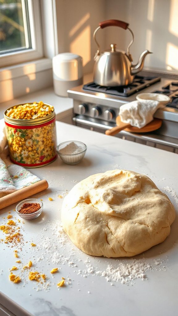 preparing dough for cookies