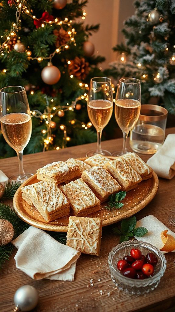 prosecco infused vanilla cookie bars