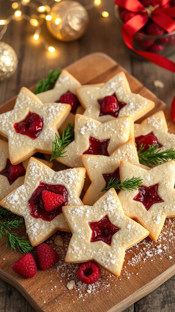 raspberry almond shortbread cookies