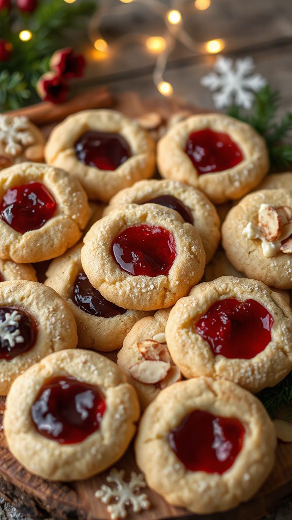 raspberry almond thumbprint cookies
