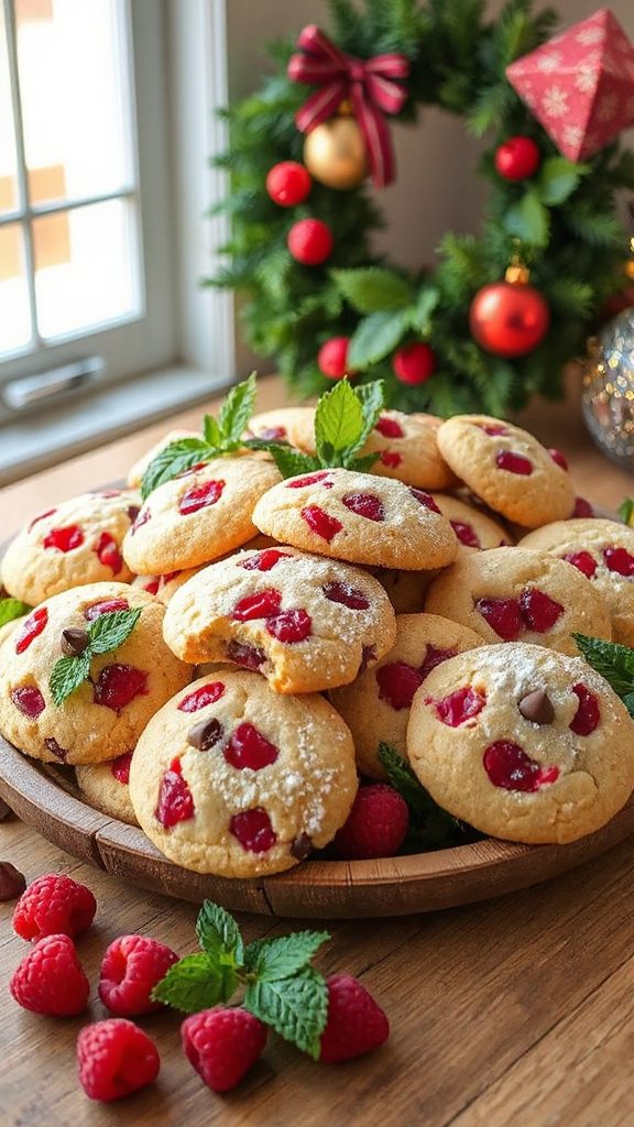 raspberry chocolate chip cookies