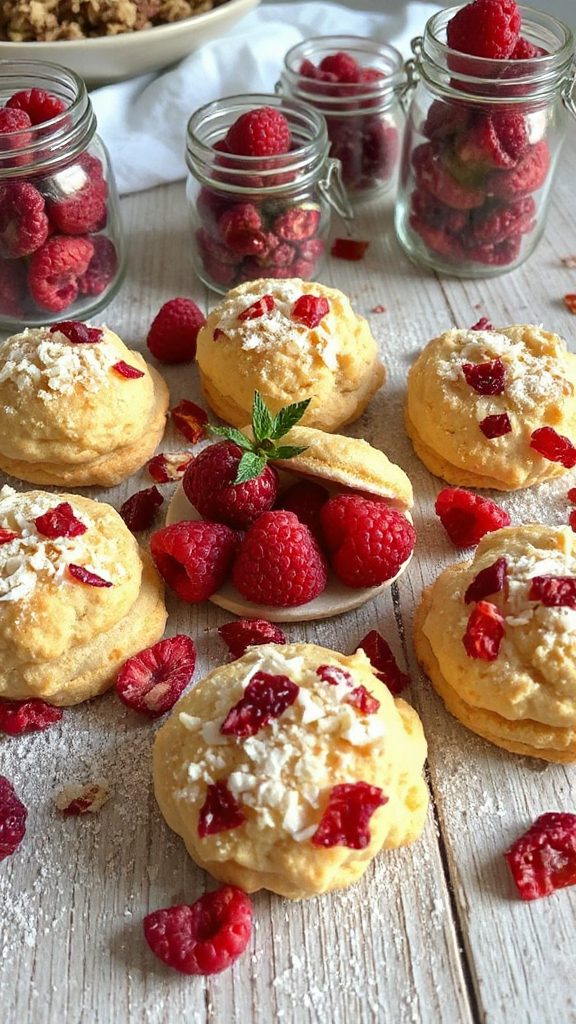 raspberry coconut chewy treats