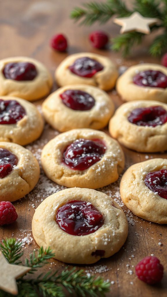 raspberry jam filled cookies