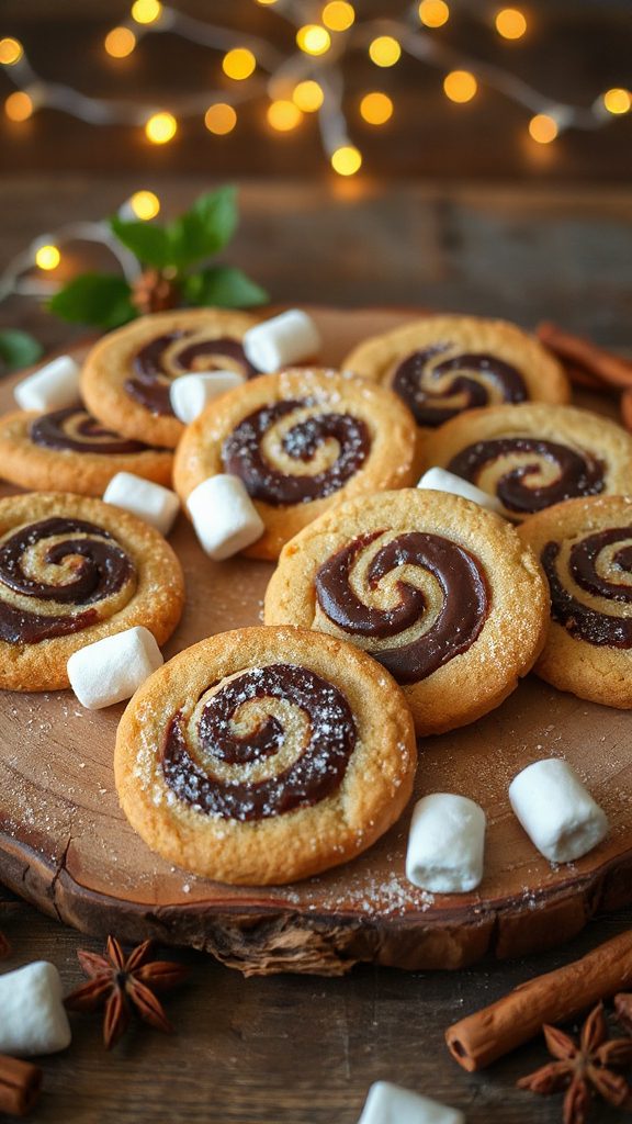 s mores inspired pinwheel cookies