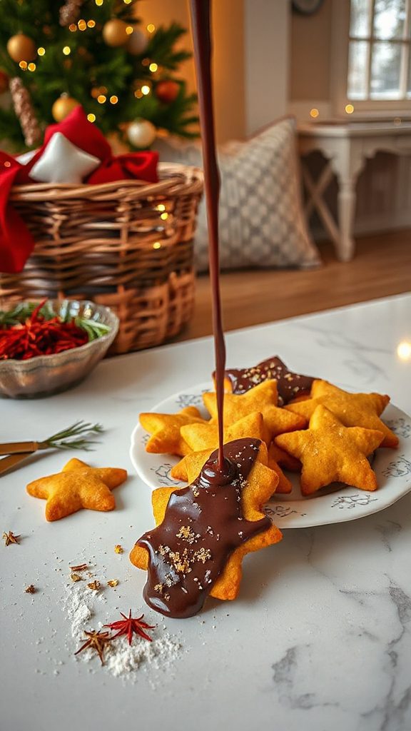 saffron chocolate shortbread cookies
