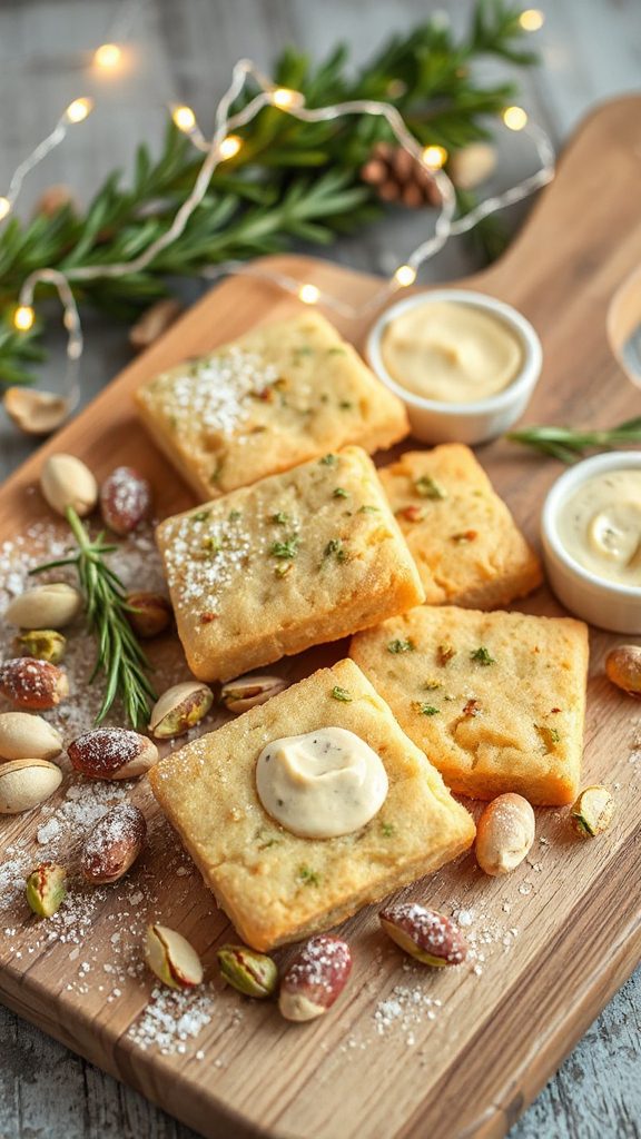 savory pistachio rosemary shortbread