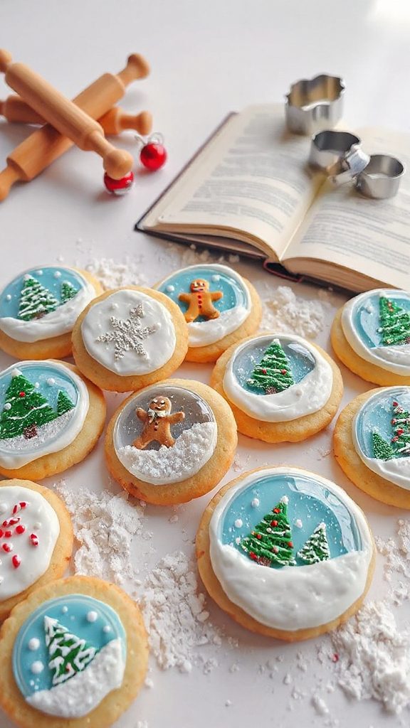 shaped snow globe cookies