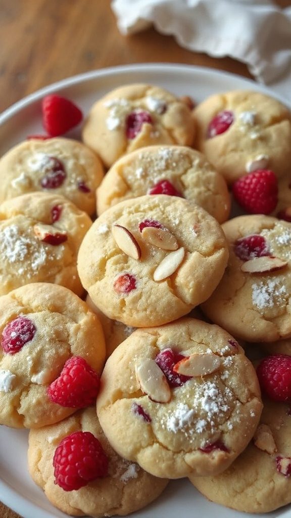 sour cream raspberry almond cookies