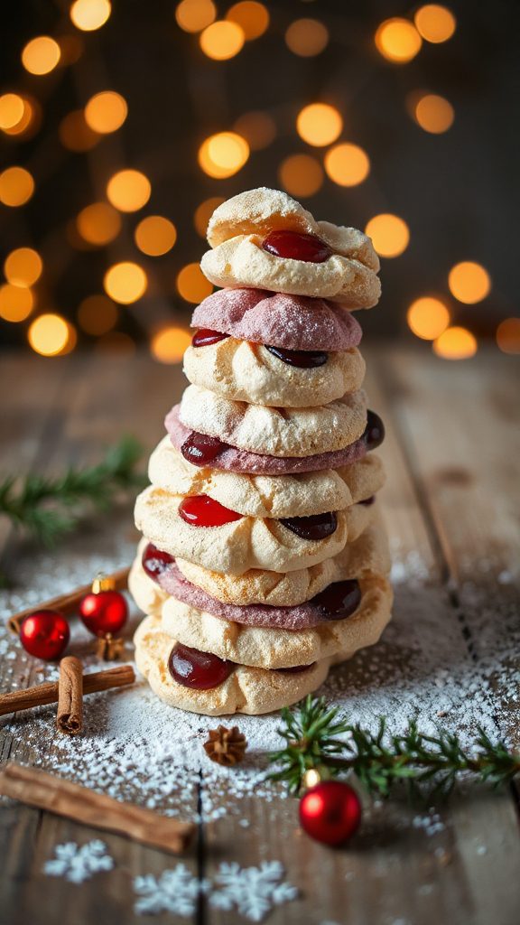 spiced plum meringue cookies