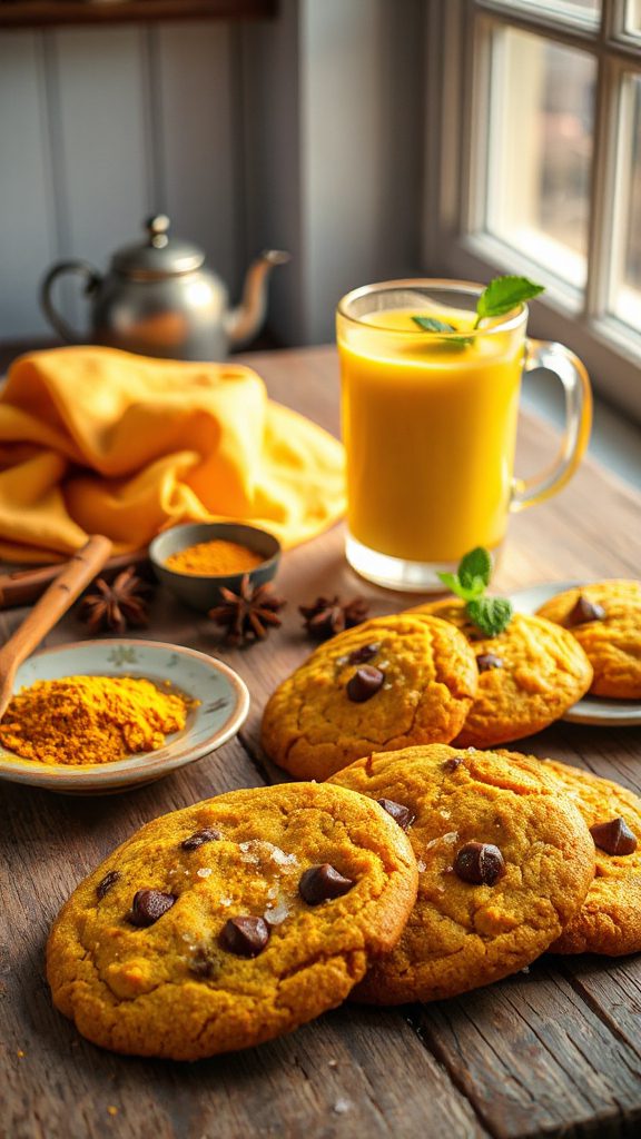 spiced turmeric chocolate cookies