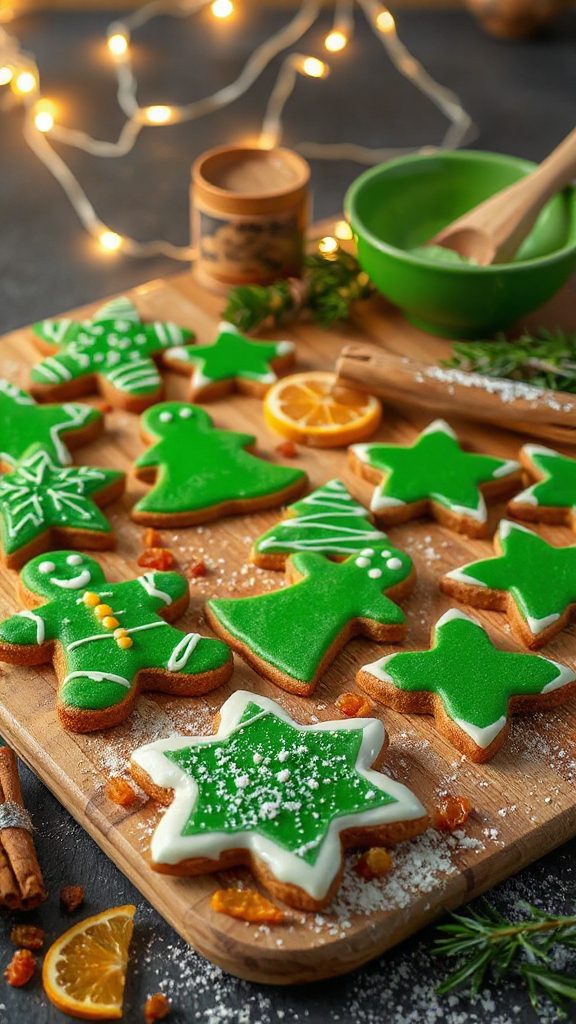 spirulina infused gingerbread cookies
