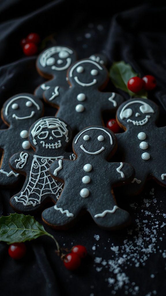 spooky gothic gingerbread cookies