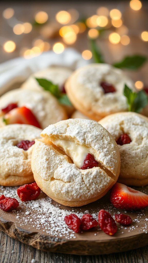 strawberry cheesecake stuffed cookies