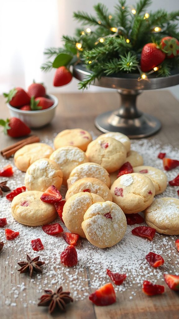 strawberry flavored shortbread cookies