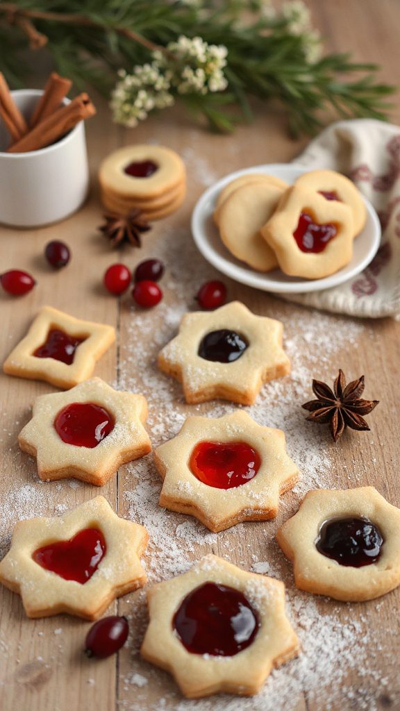 swedish jam filled shortbread cookies