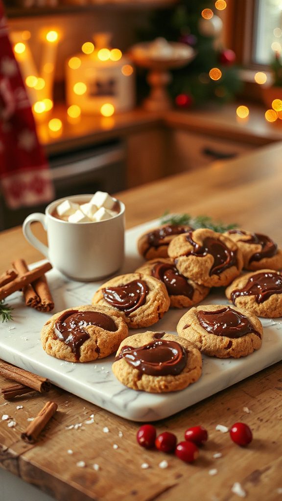 tahini chocolate marble cookies