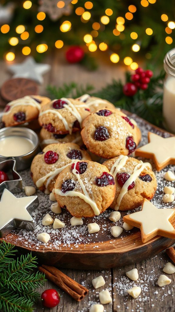 tahini cranberry white chocolate cookies