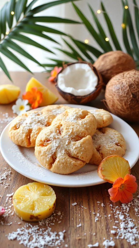 tropical coconut pineapple cookies