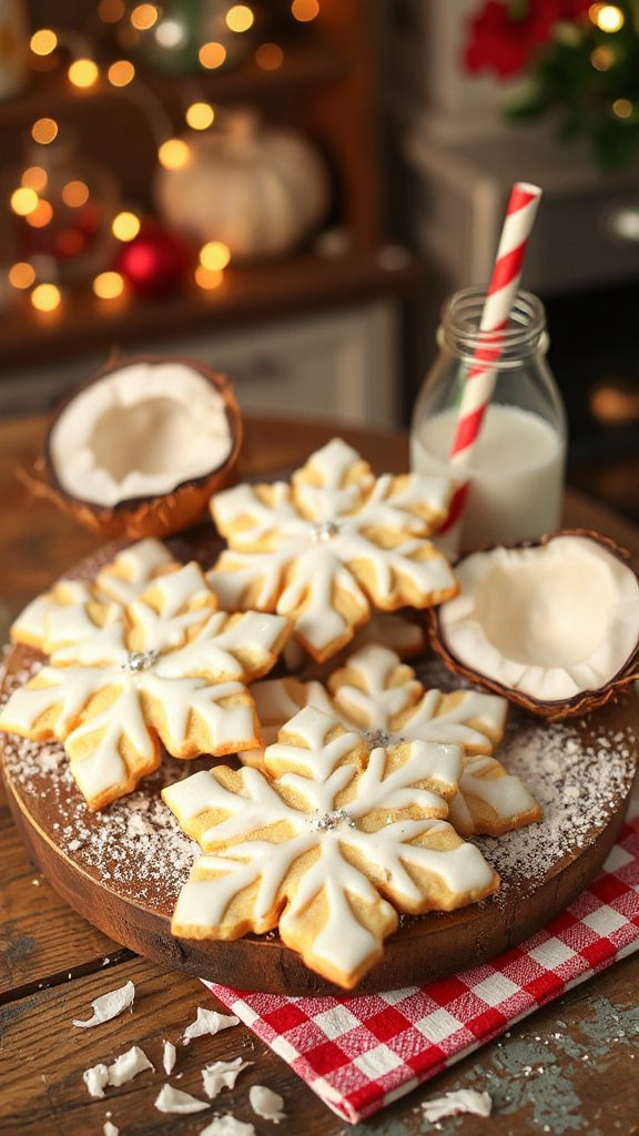 tropical holiday snowflake cookies