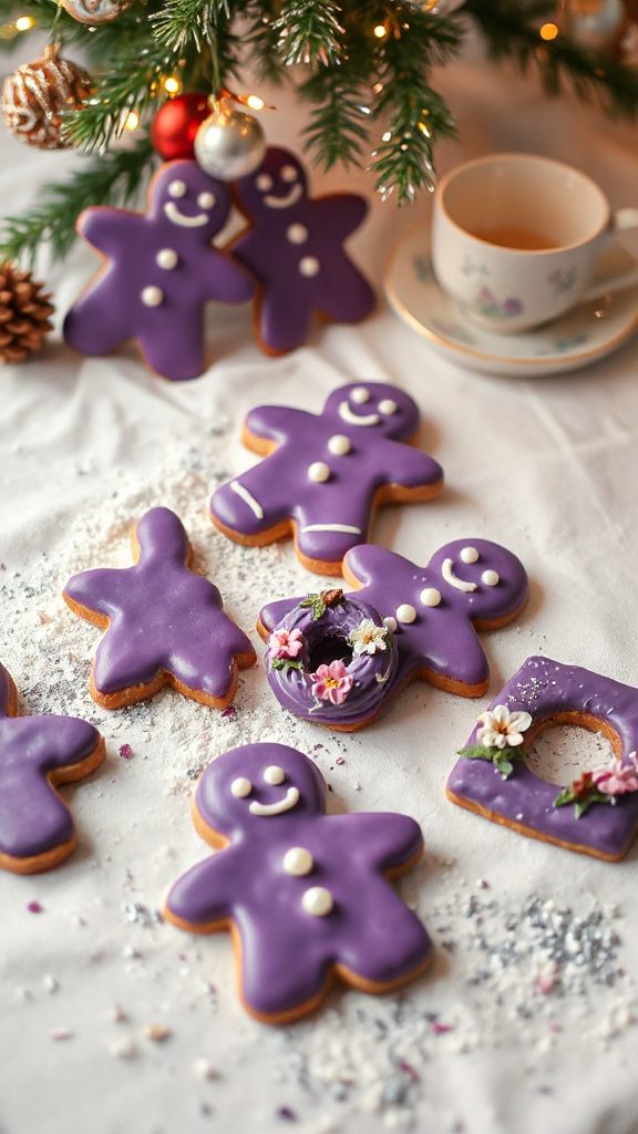 ube infused holiday gingerbread cookies