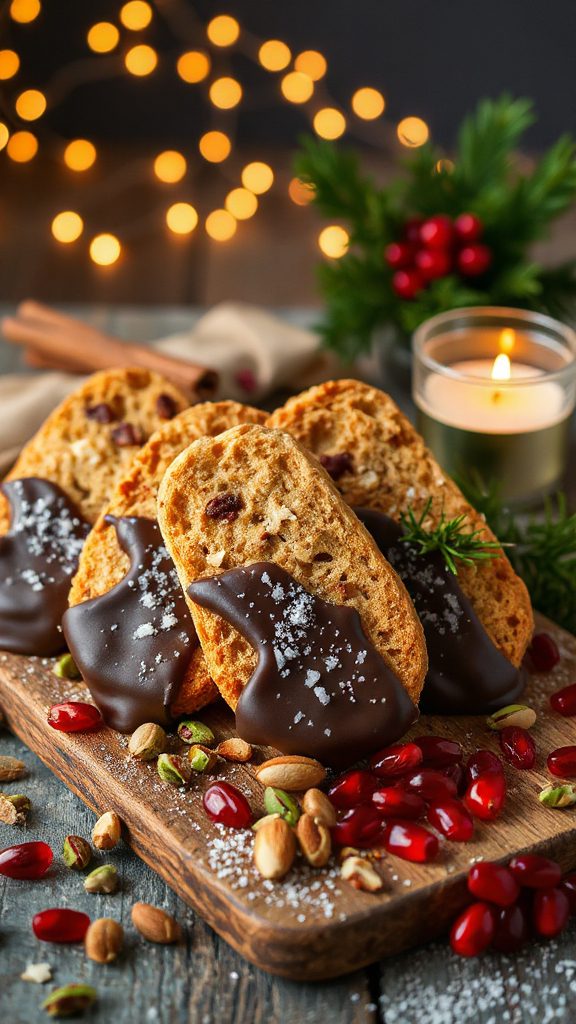 vegan chocolate dipped biscotti