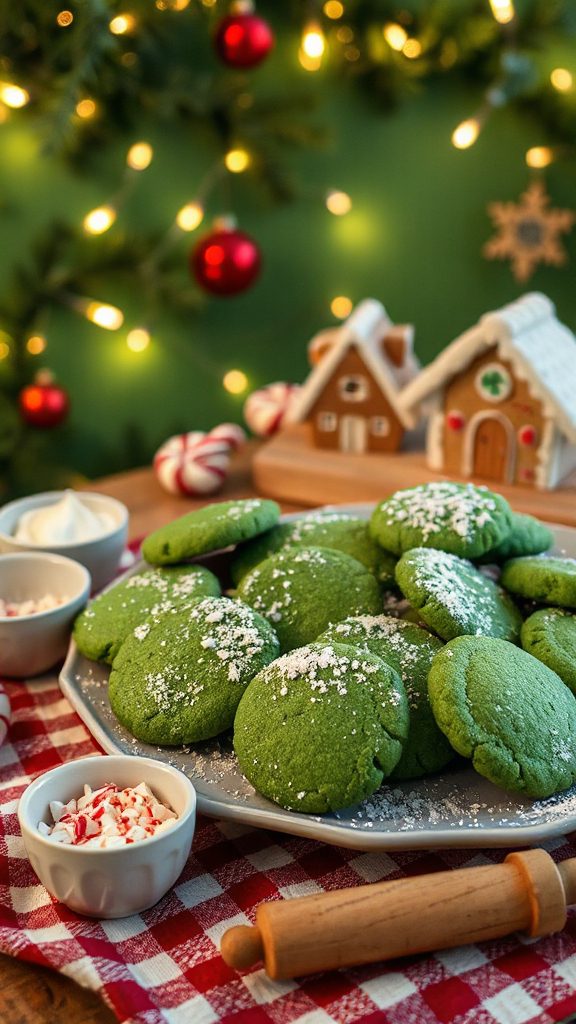 vibrant spirulina green cookies
