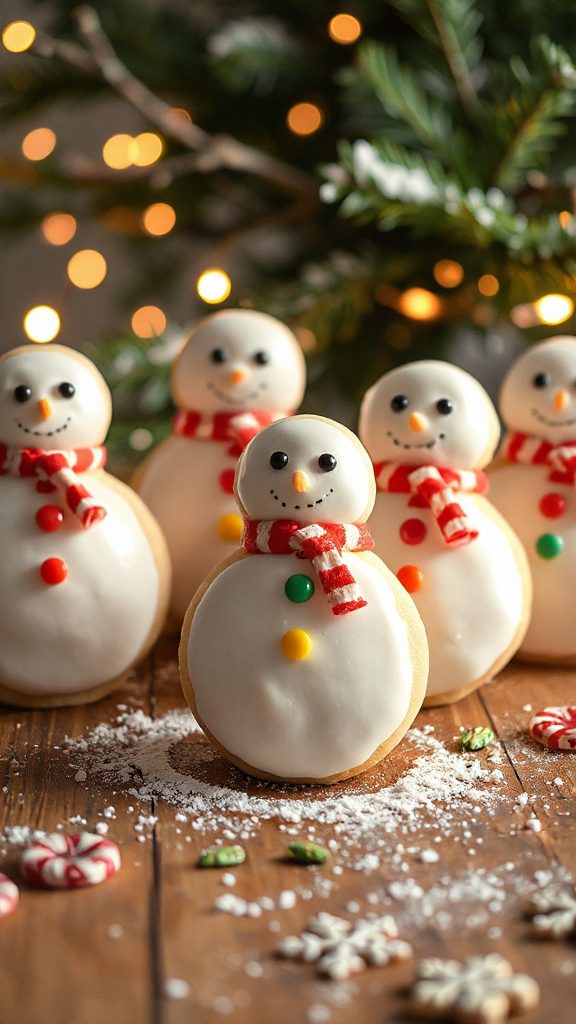 whimsical snowman shaped cookies