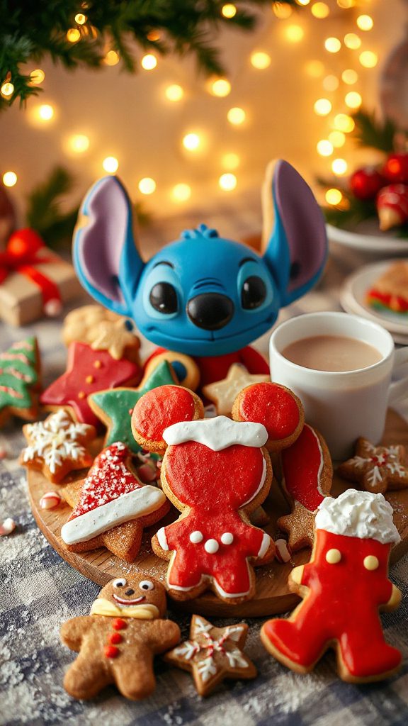 whimsical stitch themed christmas cookies