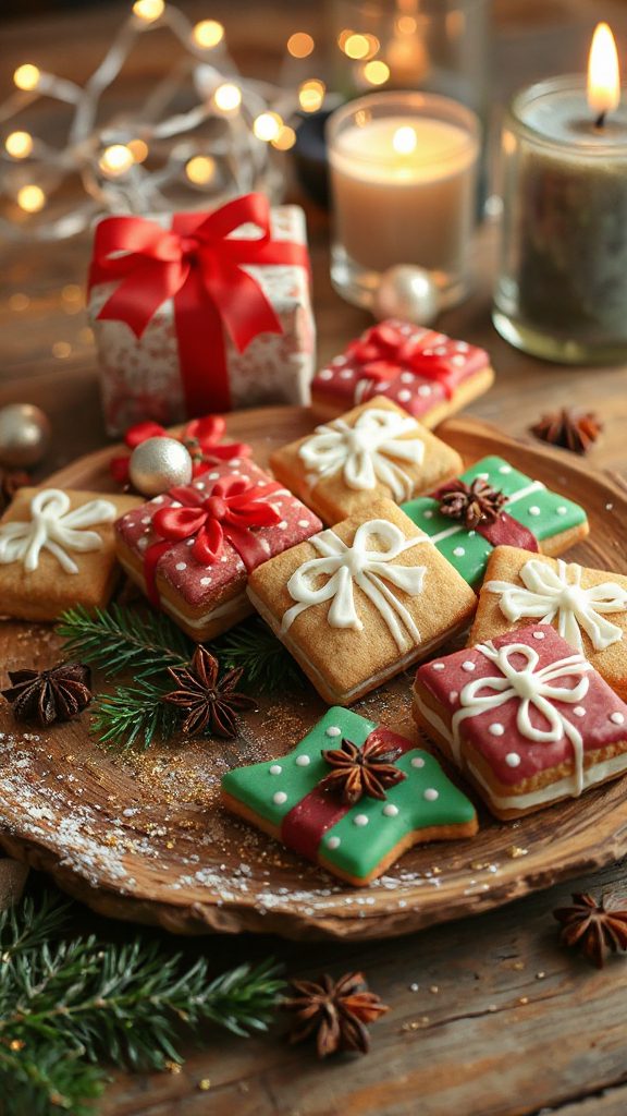 whimsical wrapped gift cookies