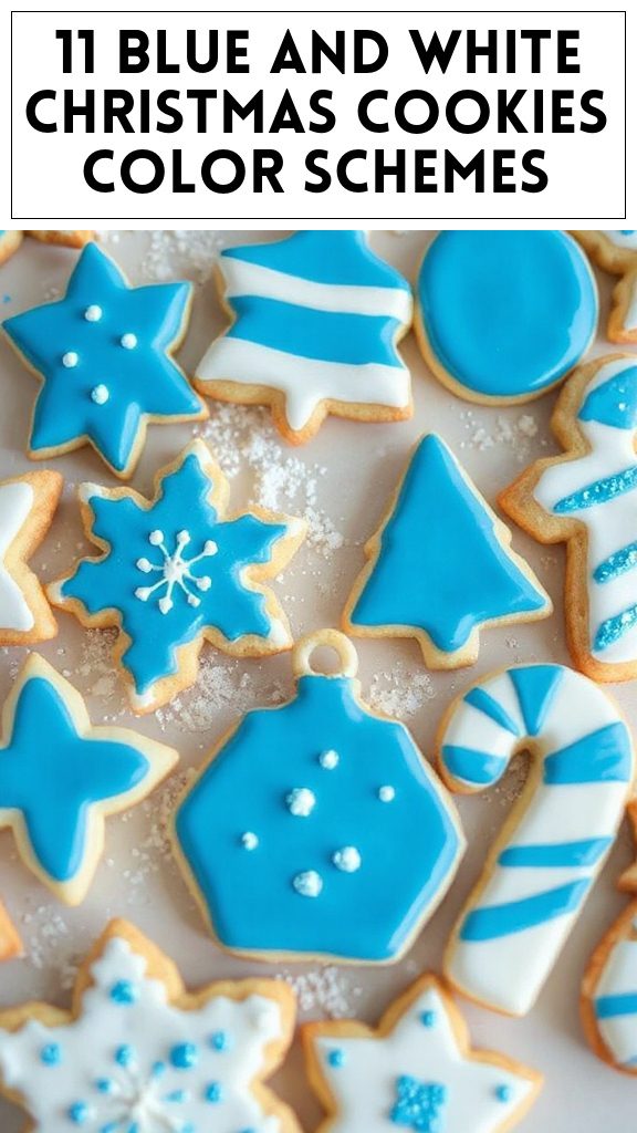 11 Blue And White Christmas Cookies Color Schemes