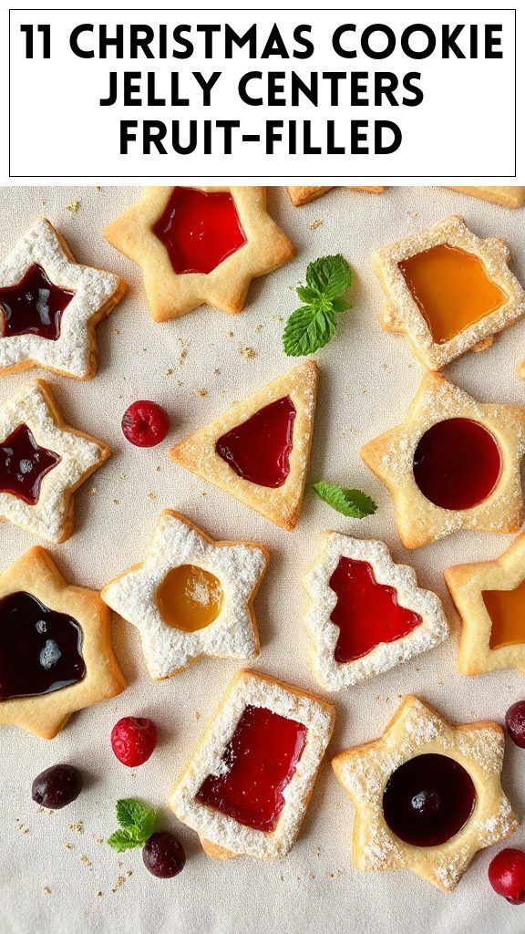 11 Christmas Cookie Jelly Centers Fruit-Filled