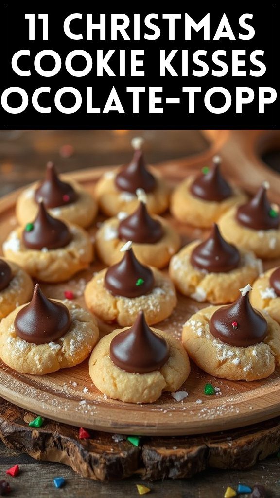 11 Christmas Cookie Kisses Chocolate-Topped