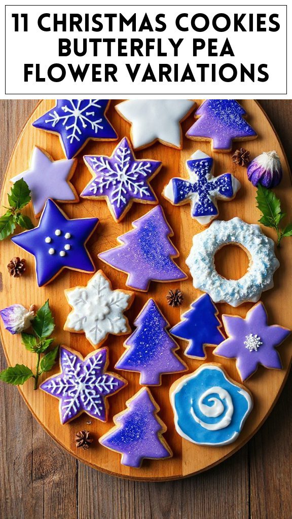 11 Christmas Cookies Butterfly Pea Flower Variations