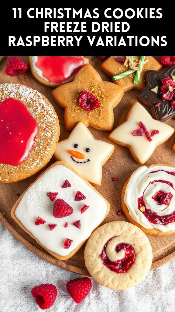 11 Christmas Cookies Freeze Dried Raspberry Variations