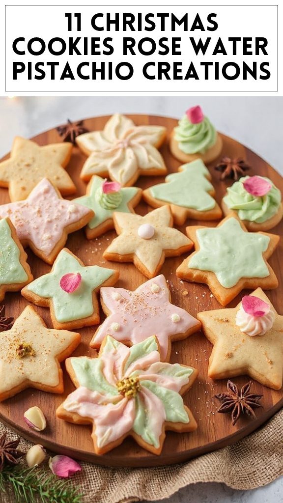 11 Christmas Cookies Rose Water Pistachio Creations