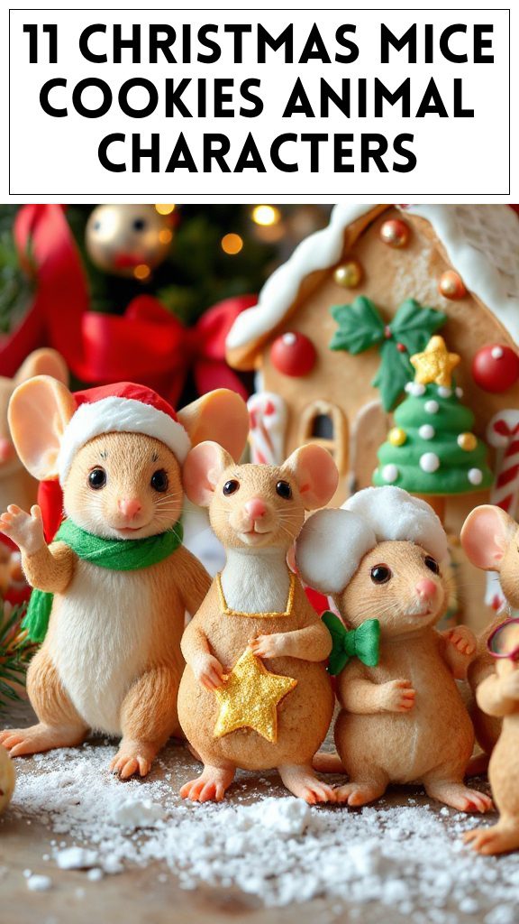 11 Christmas Mice Cookies Animal Characters