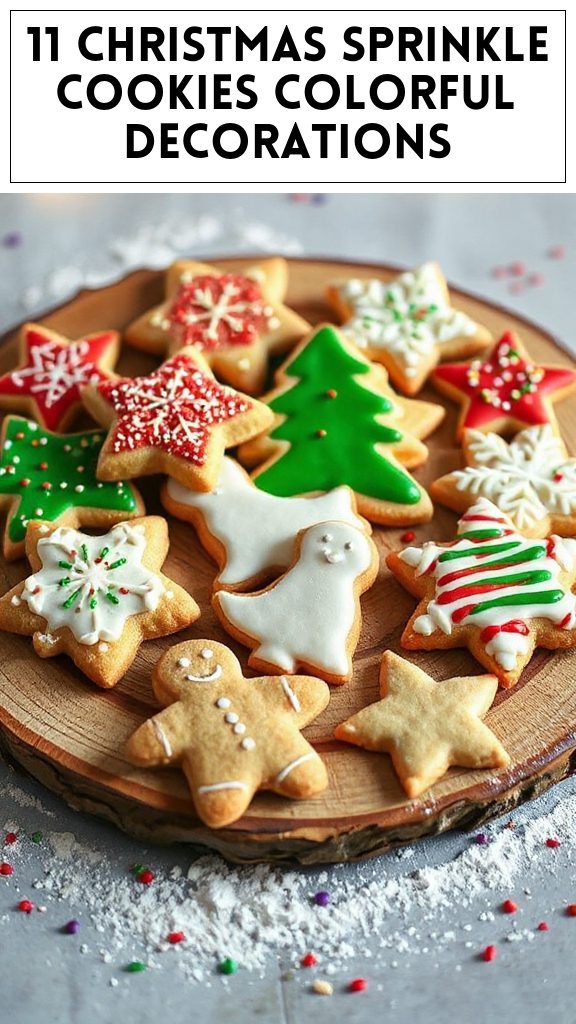 11 Christmas Sprinkle Cookies Colorful Decorations