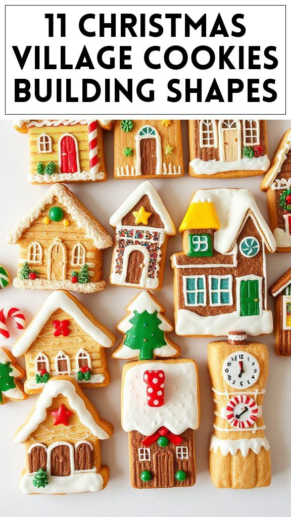 11 Christmas Village Cookies Building Shapes