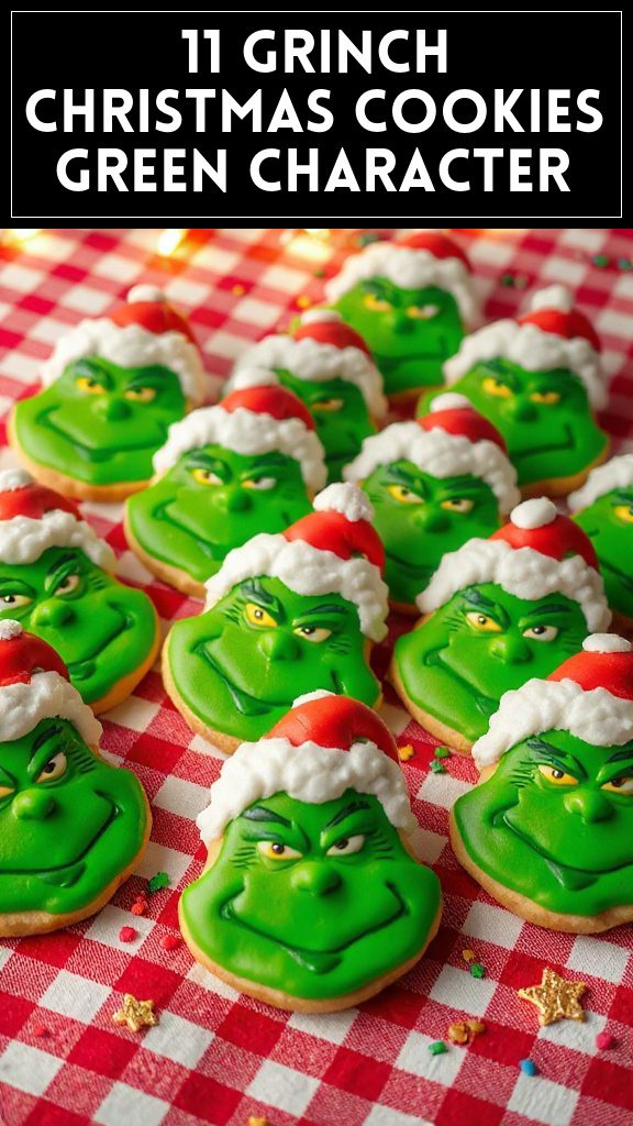 11 Grinch Christmas Cookies Green Character