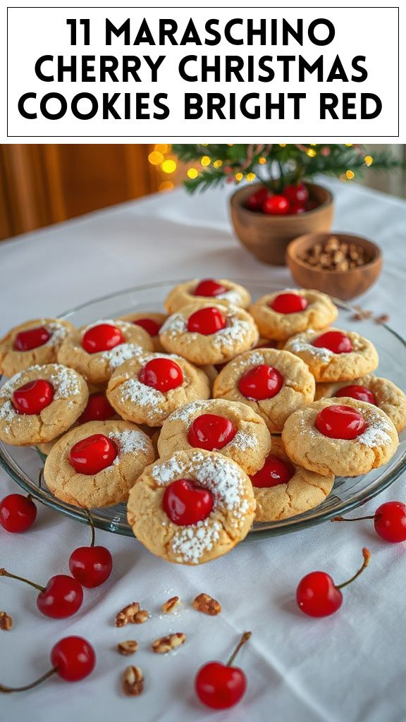 11 Maraschino Cherry Christmas Cookies Bright Red