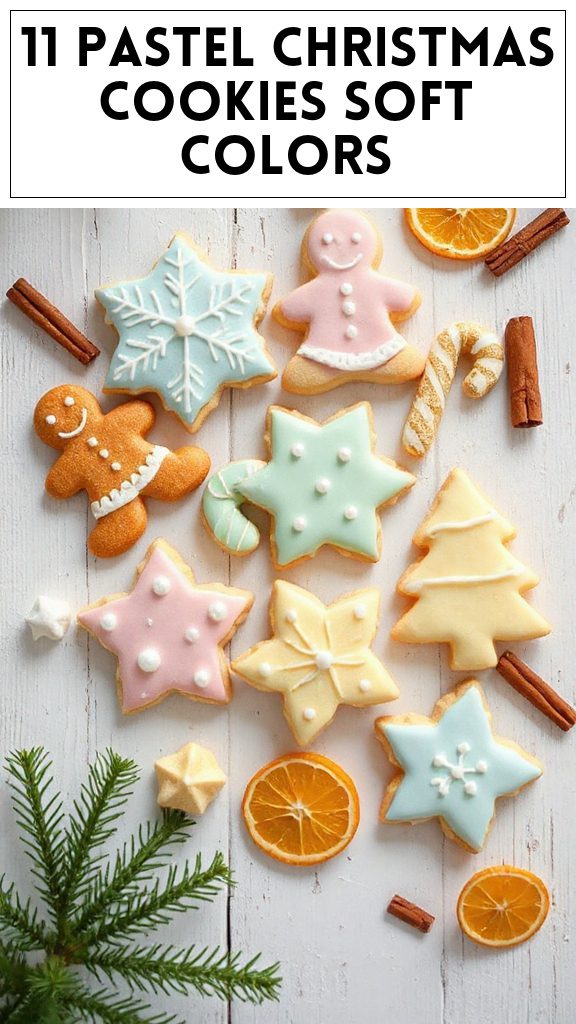 11 Pastel Christmas Cookies Soft Colors