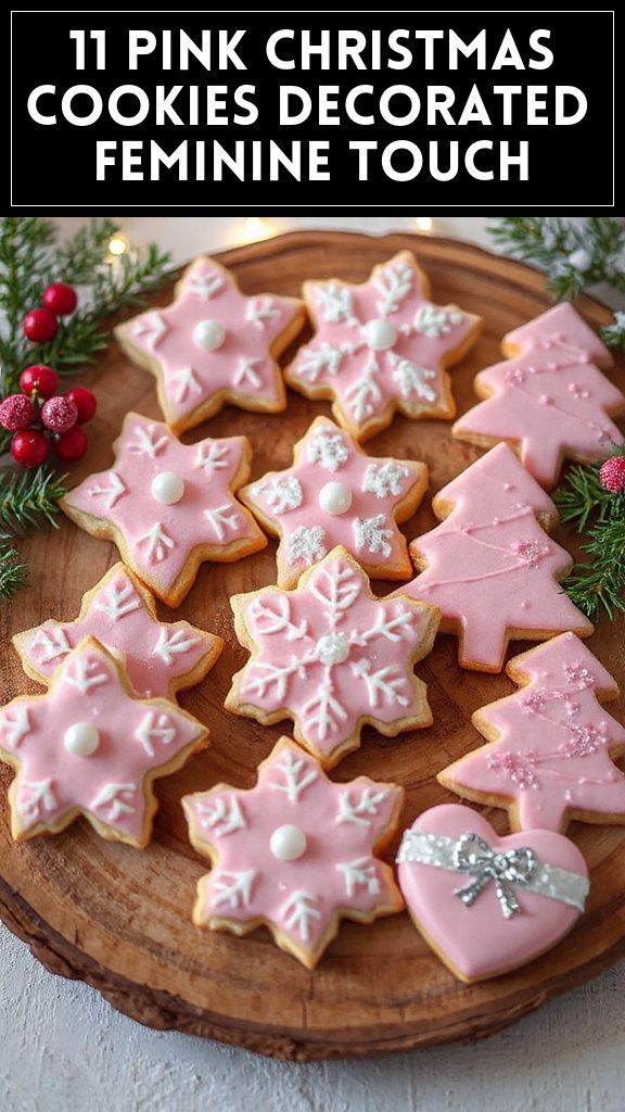 11 Pink Christmas Cookies Decorated Feminine Touch
