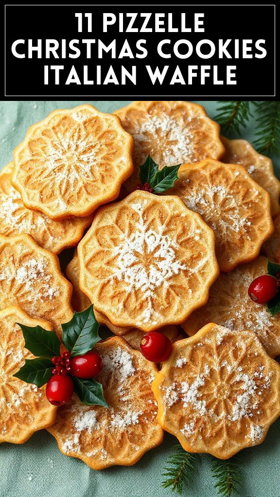 11 Pizzelle Christmas Cookies Italian Waffle