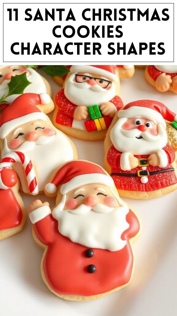 11 Santa Christmas Cookies Character Shapes